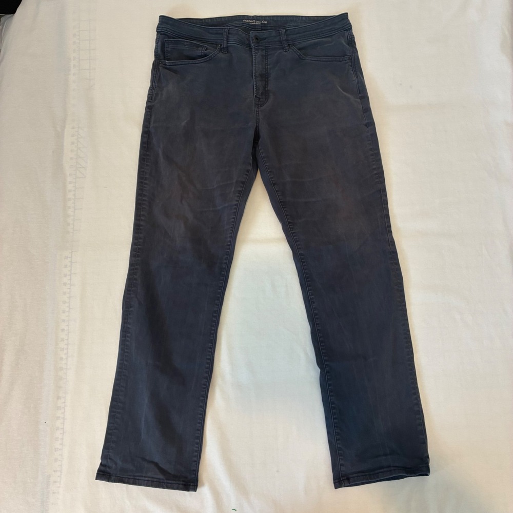 Rising Sun & Co Straight Fit Pants Mens 38x32 Navy Blue Good Suedeluxe Cotton